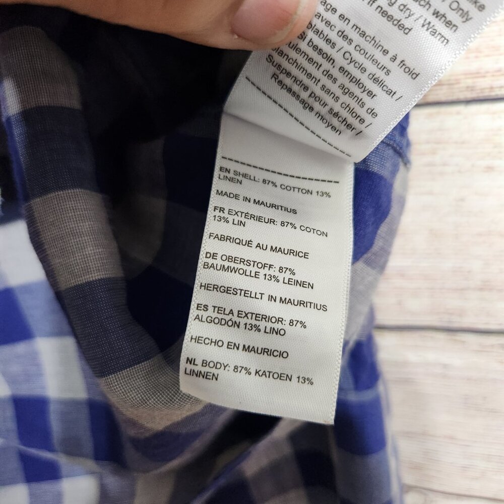 UntuckIt Anderson Long Sleeve Shirt Men's XXL Royal Blue Gray Cotton Linen - Picture 7 of 13